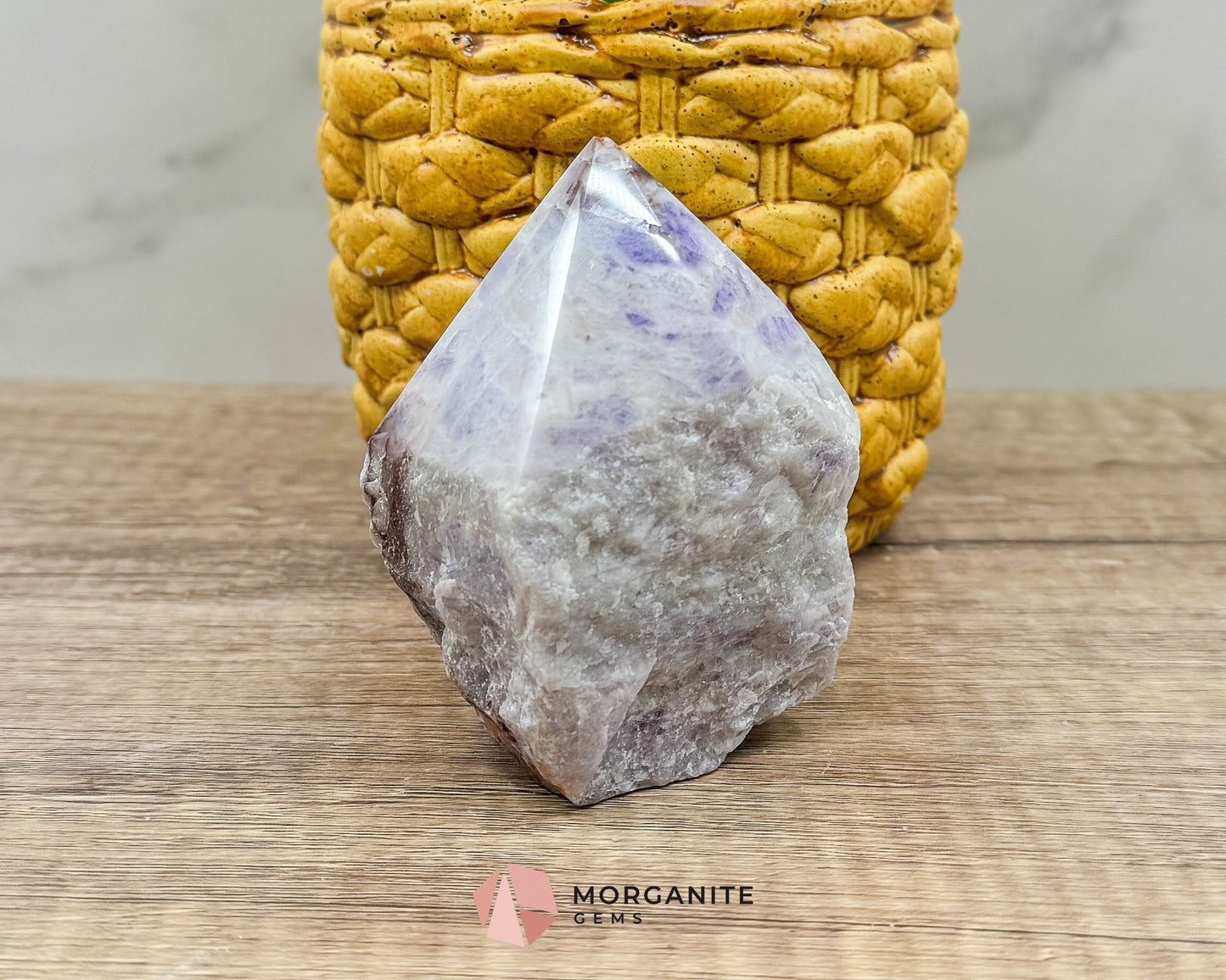 Amethyst Half Rough Cut Base Point – Natural Healing Crystal for Calm, Clarity & Spiritual Protection Morganite Gems