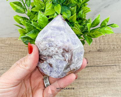 Amethyst Half Rough Cut Base Point – Natural Healing Crystal for Calm, Clarity & Spiritual Protection Morganite Gems