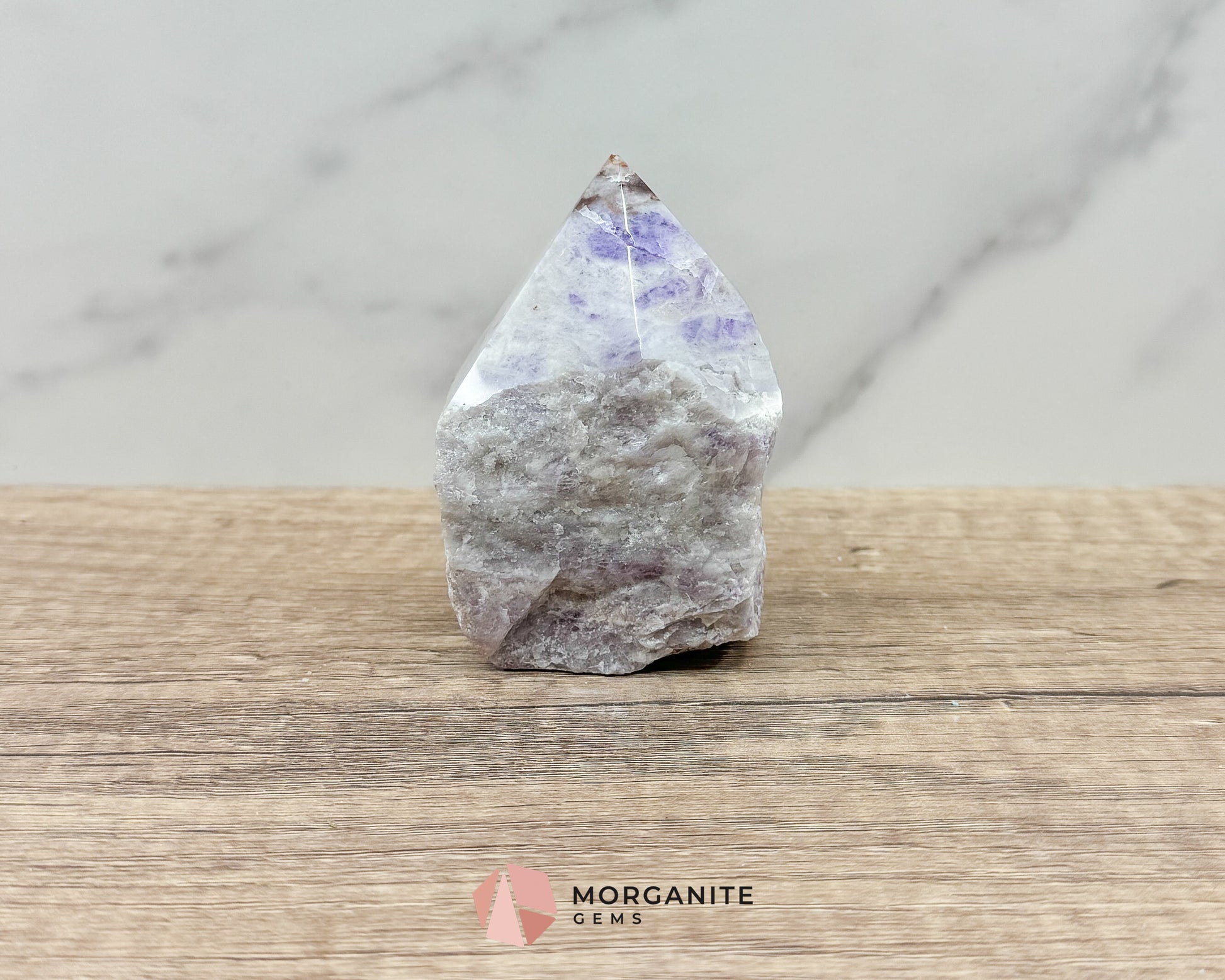 Amethyst Half Rough Cut Base Point – Natural Healing Crystal for Calm, Clarity & Spiritual Protection Morganite Gems