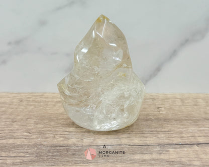 Clear Quartz Flame – Amplifying & Healing Crystal for Clarity, Energy, and Manifestation Morganite Gems