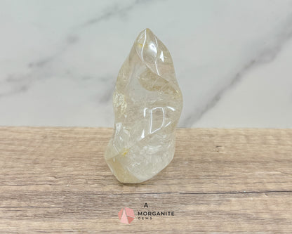 Clear Quartz Flame – Amplifying & Healing Crystal for Clarity, Energy, and Manifestation Morganite Gems