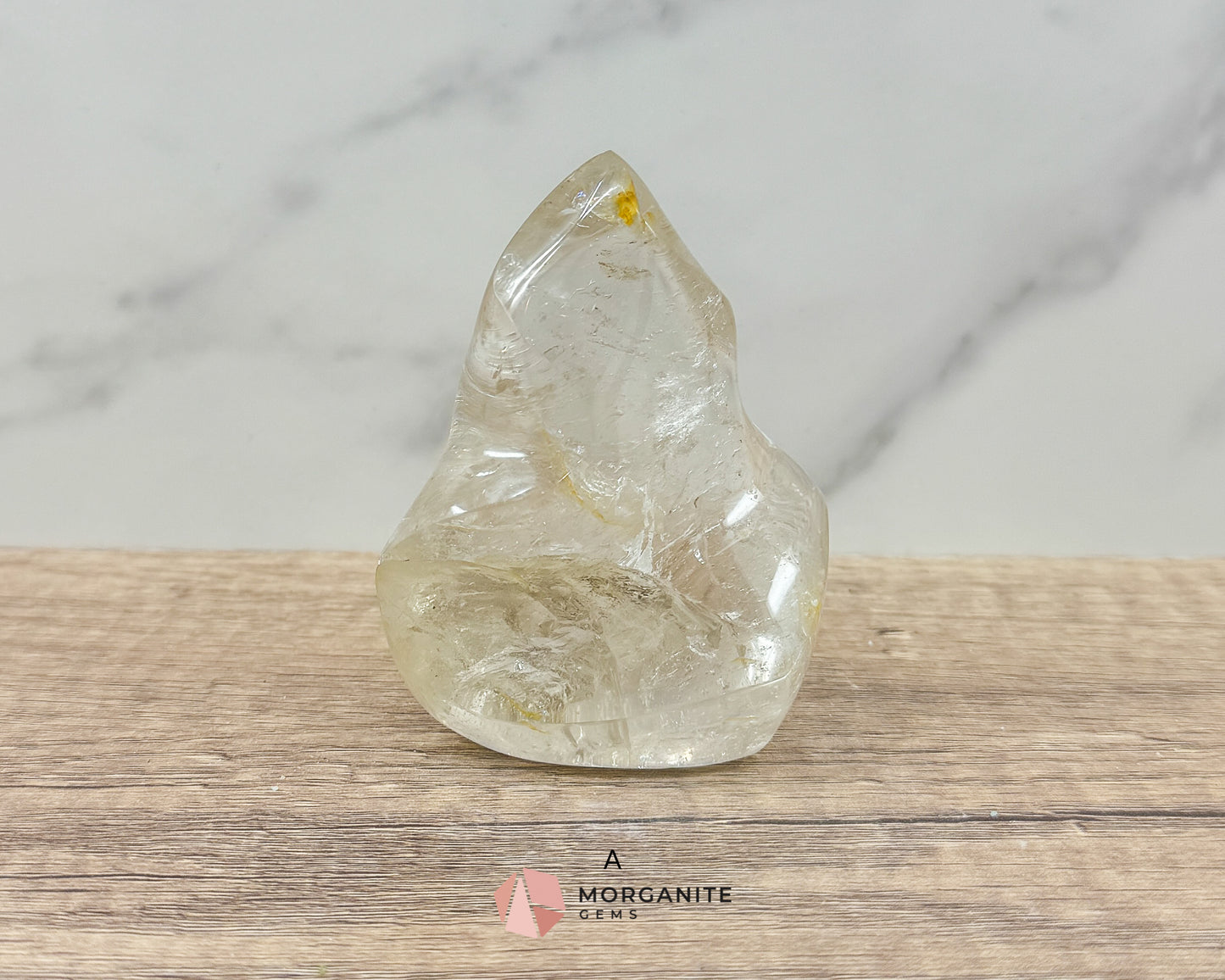 Clear Quartz Flame – Amplifying & Healing Crystal for Clarity, Energy, and Manifestation Morganite Gems