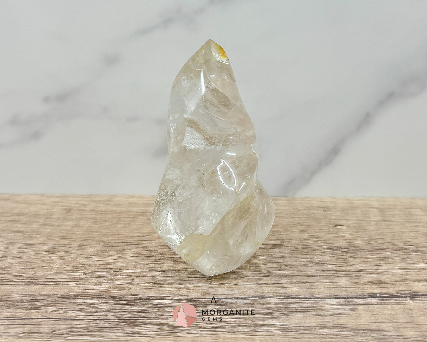 Clear Quartz Flame – Amplifying & Healing Crystal for Clarity, Energy, and Manifestation Morganite Gems