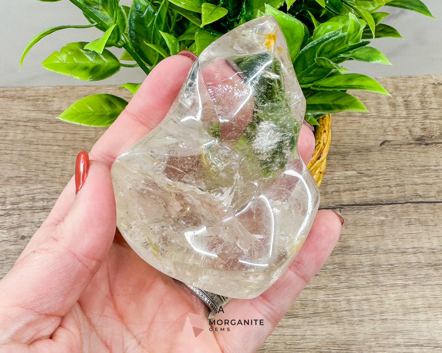 Clear Quartz Flame – Amplifying & Healing Crystal for Clarity, Energy, and Manifestation Morganite Gems