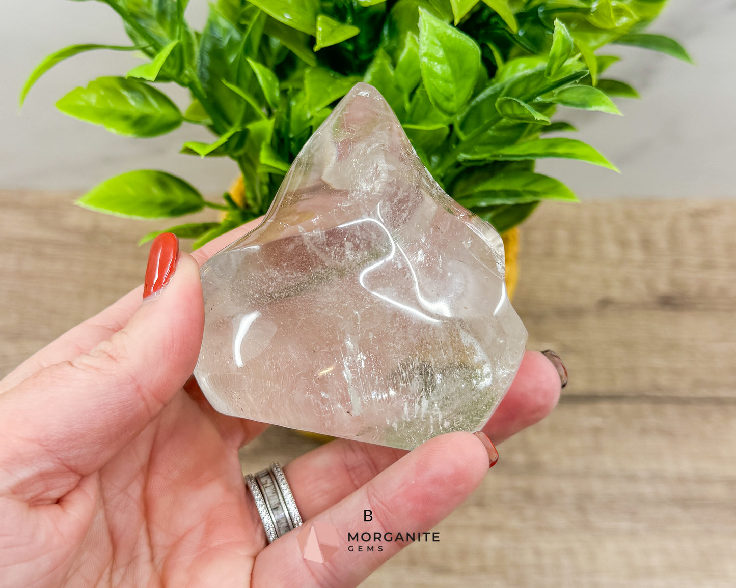 Clear Quartz Flame – Amplifying & Healing Crystal for Clarity, Energy, and Manifestation Morganite Gems