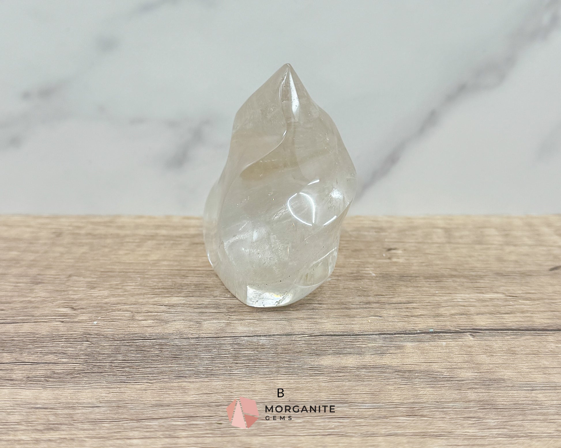 Clear Quartz Flame – Amplifying & Healing Crystal for Clarity, Energy, and Manifestation Morganite Gems