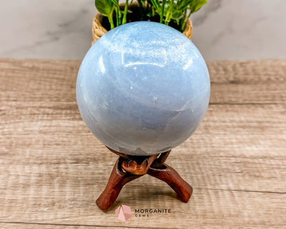 Large Blue Calcite Sphere – Soothing Healing Crystal for Calm, Clarity & Emotional Balance Morganite Gems