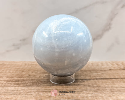 Large Blue Calcite Sphere – Soothing Healing Crystal for Calm, Clarity & Emotional Balance Morganite Gems