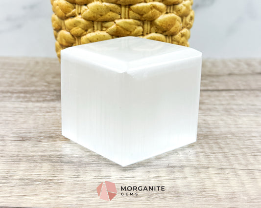 Extra Quality Selenite Polished Cube – A Radiant Energy Cleansing Crystal