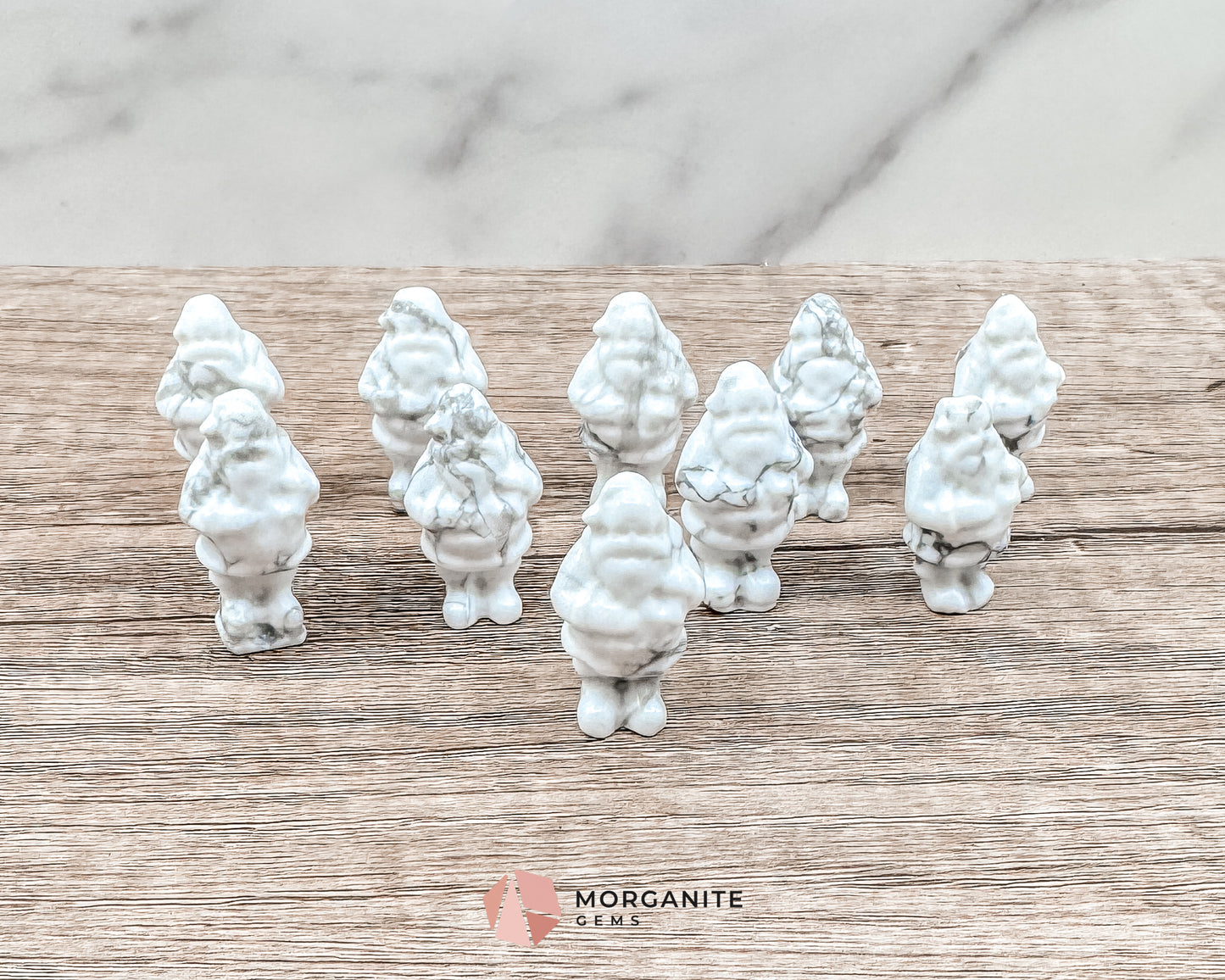 Mini Howlite Santa Crystal Carving – Handcrafted Festive Charm