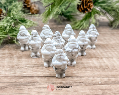 Mini Howlite Santa Crystal Carving – Handcrafted Festive Charm