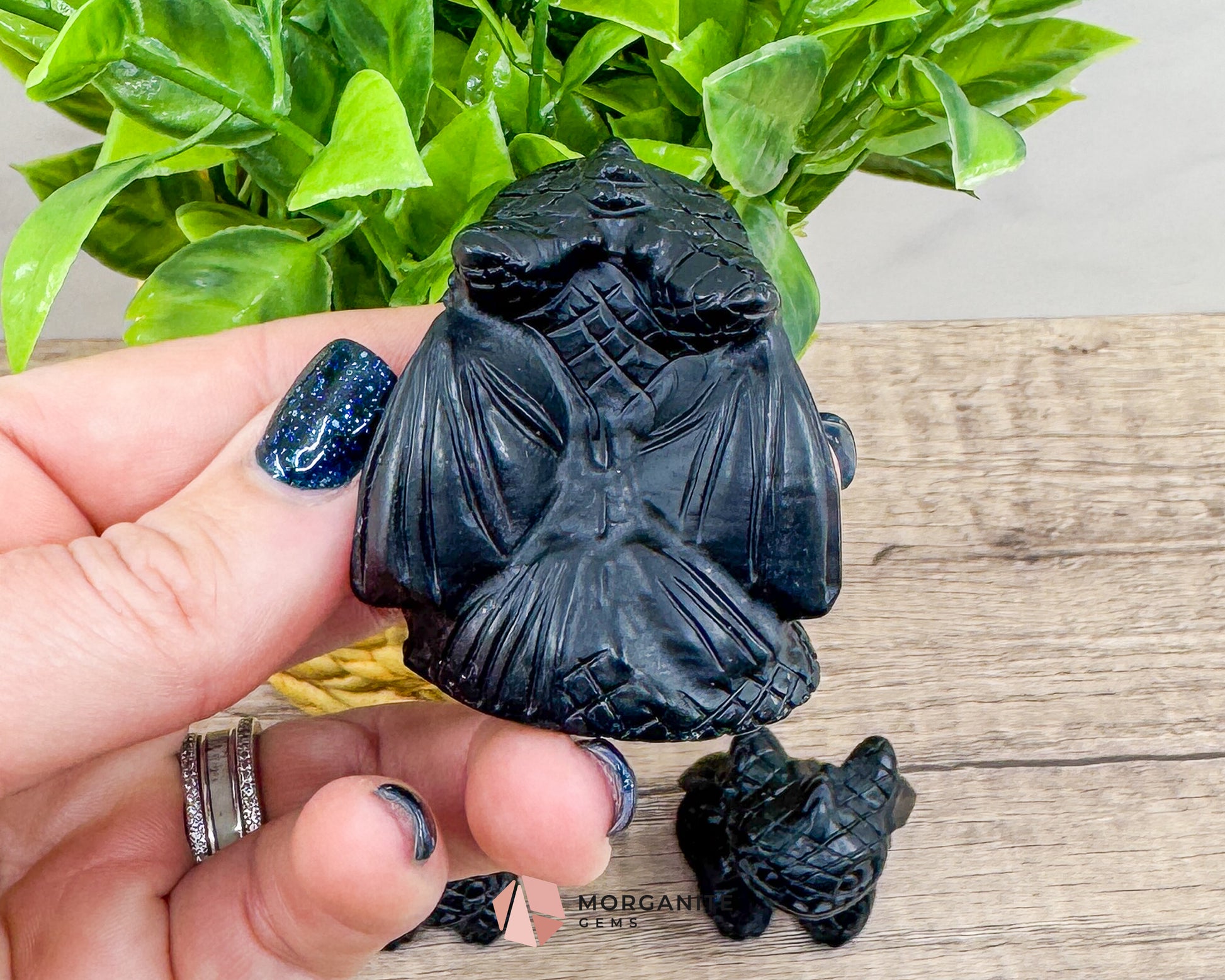 Dragon Carving Synthetic Obsidian  – A Mythical Masterpiece-Morganite Gems