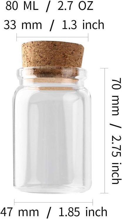 Glass Bottle with Cork, Glass Jar with Cork - Morganite Gems