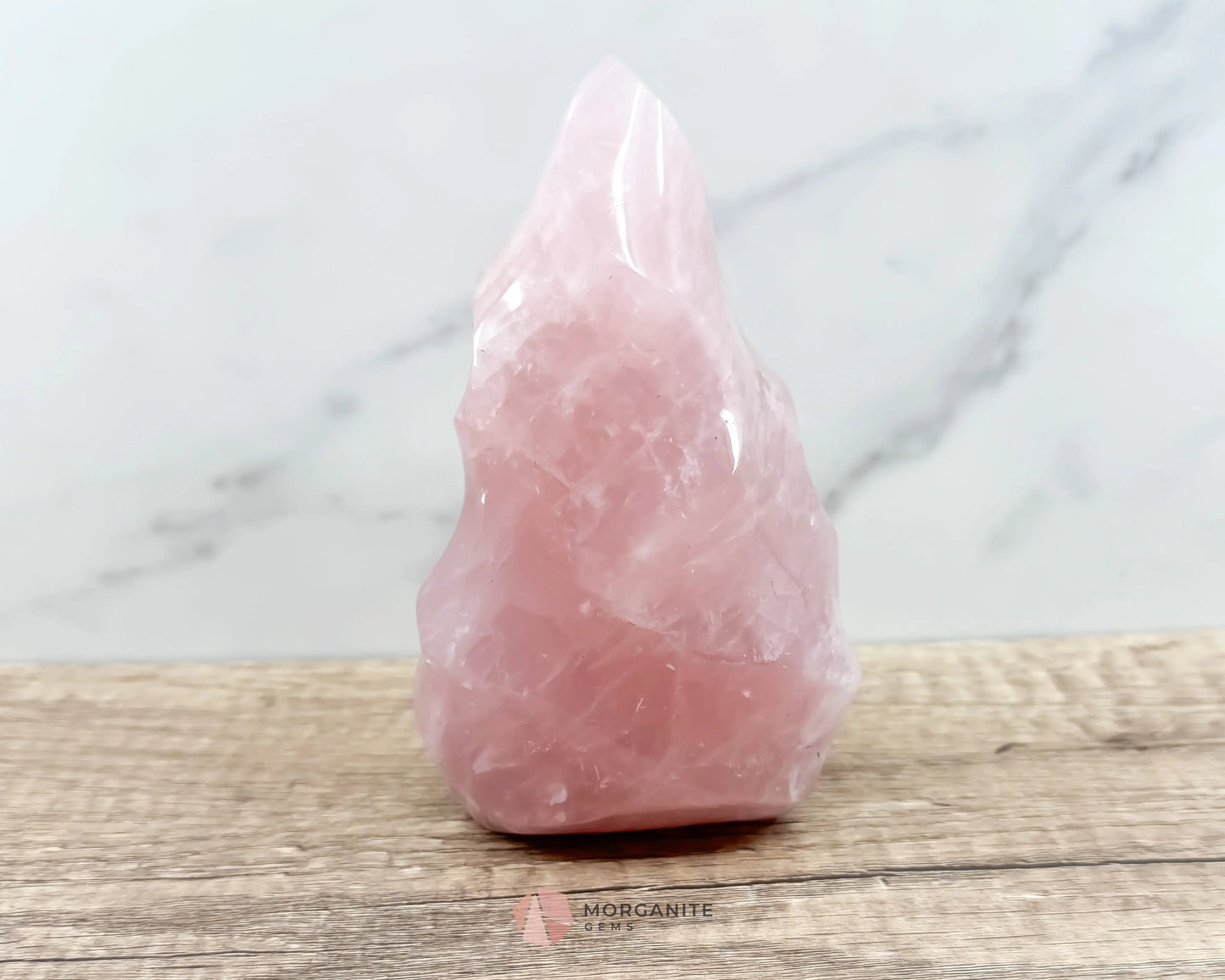 Large Rose Quartz Flame - Morganite Gems