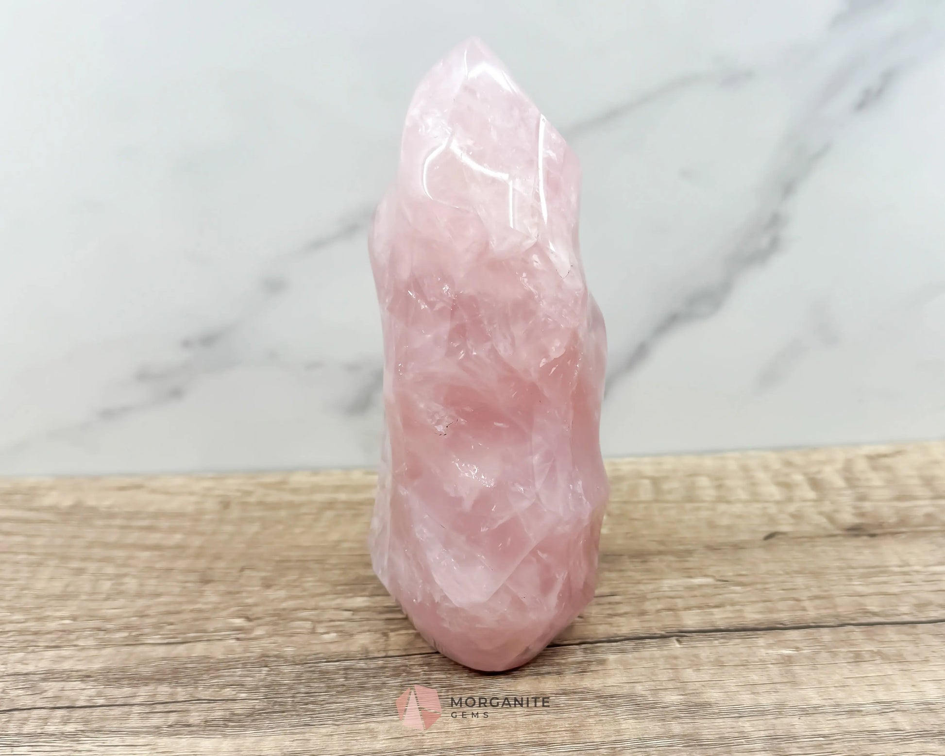 Large Rose Quartz Flame - Morganite Gems