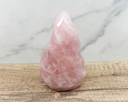 Large Rose Quartz Flame - Morganite Gems