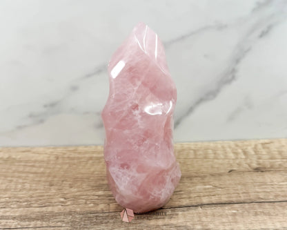 Large Rose Quartz Flame - Morganite Gems