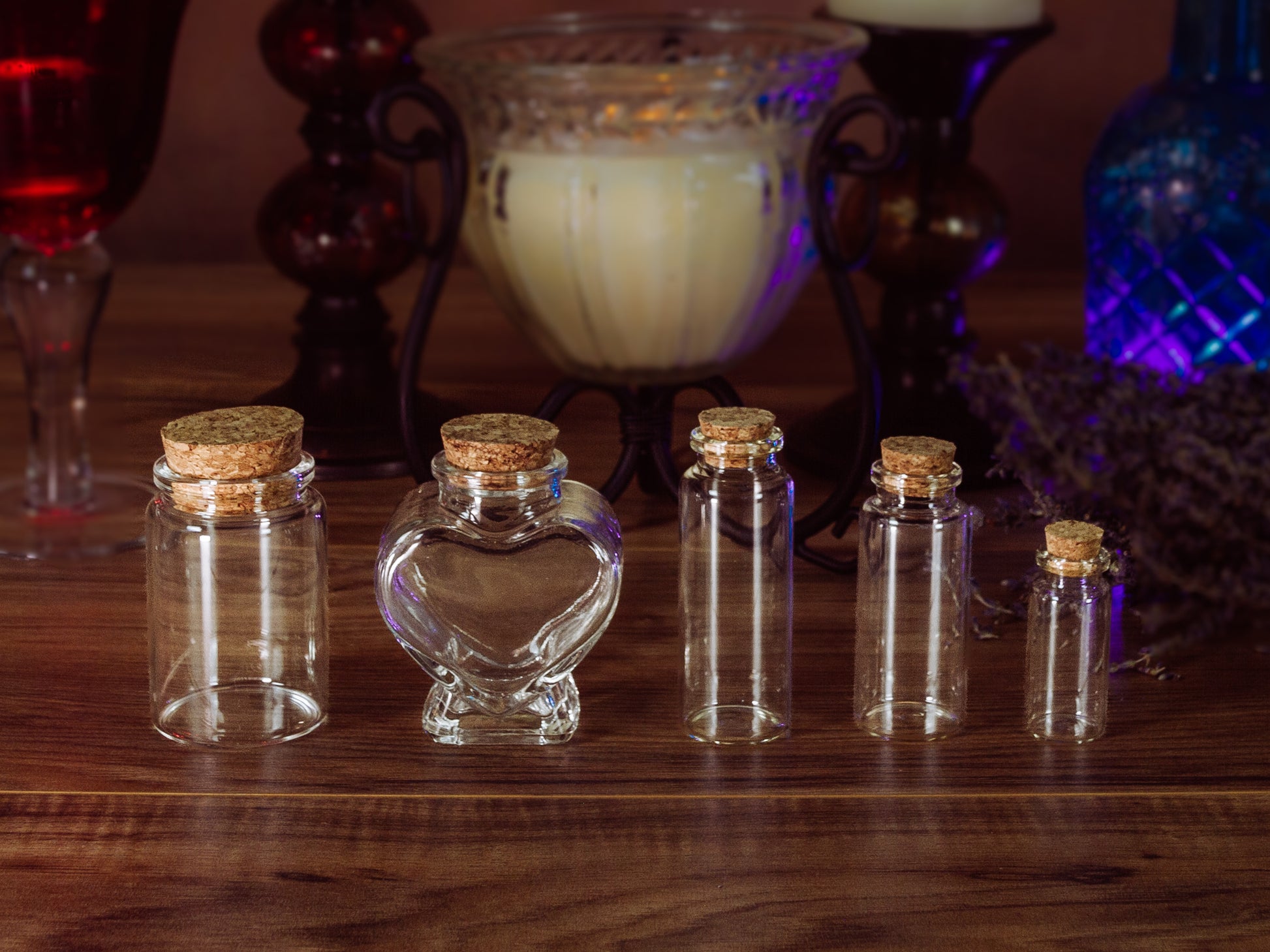 Glass Bottle with Cork, Glass Jar with Cork - Morganite Gems