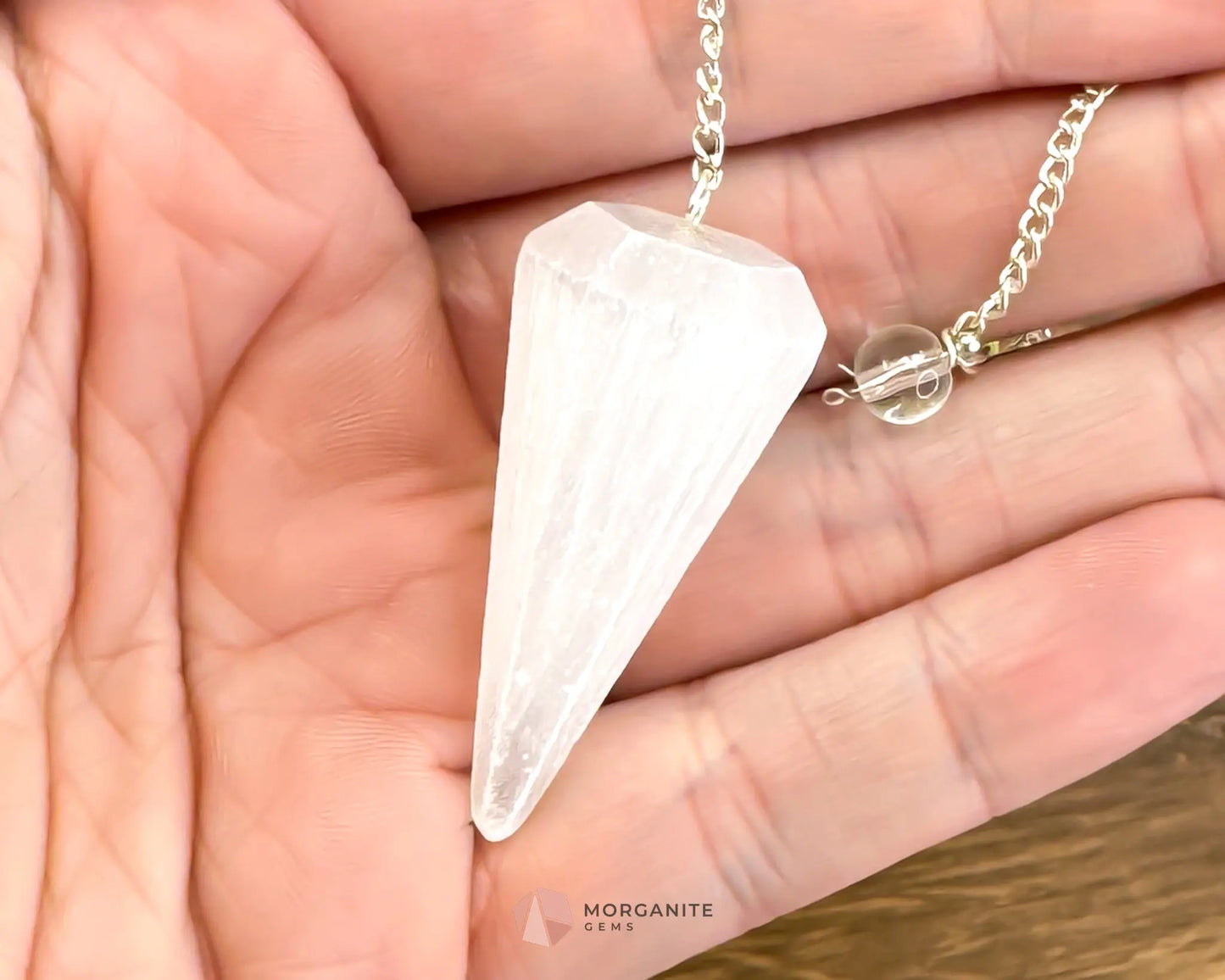 Natural Crystal Pendulum - Morganite Gems