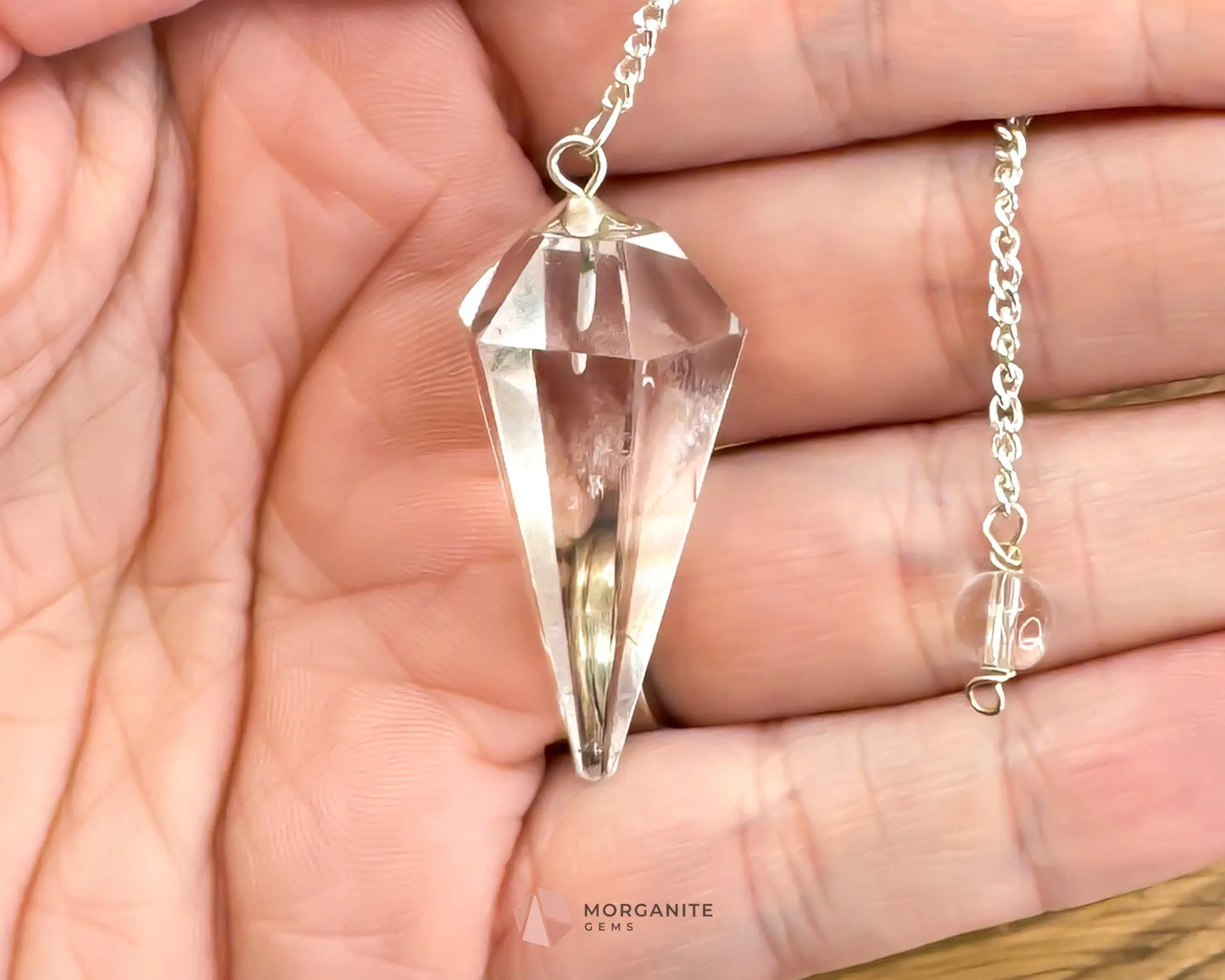 Natural Crystal Pendulum - Morganite Gems