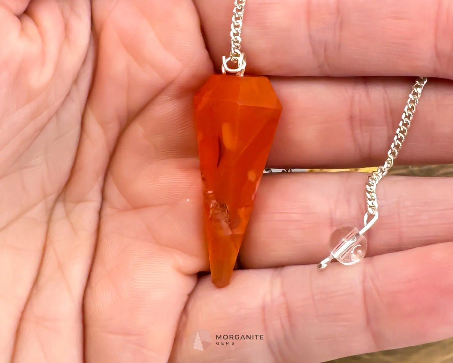 Natural Crystal Pendulum - Morganite Gems