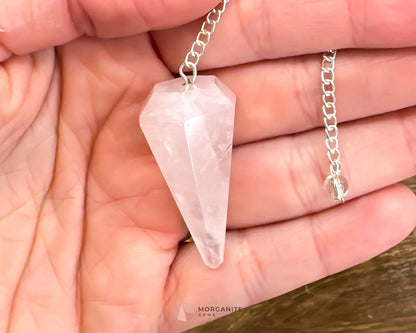 Natural Crystal Pendulum - Morganite Gems