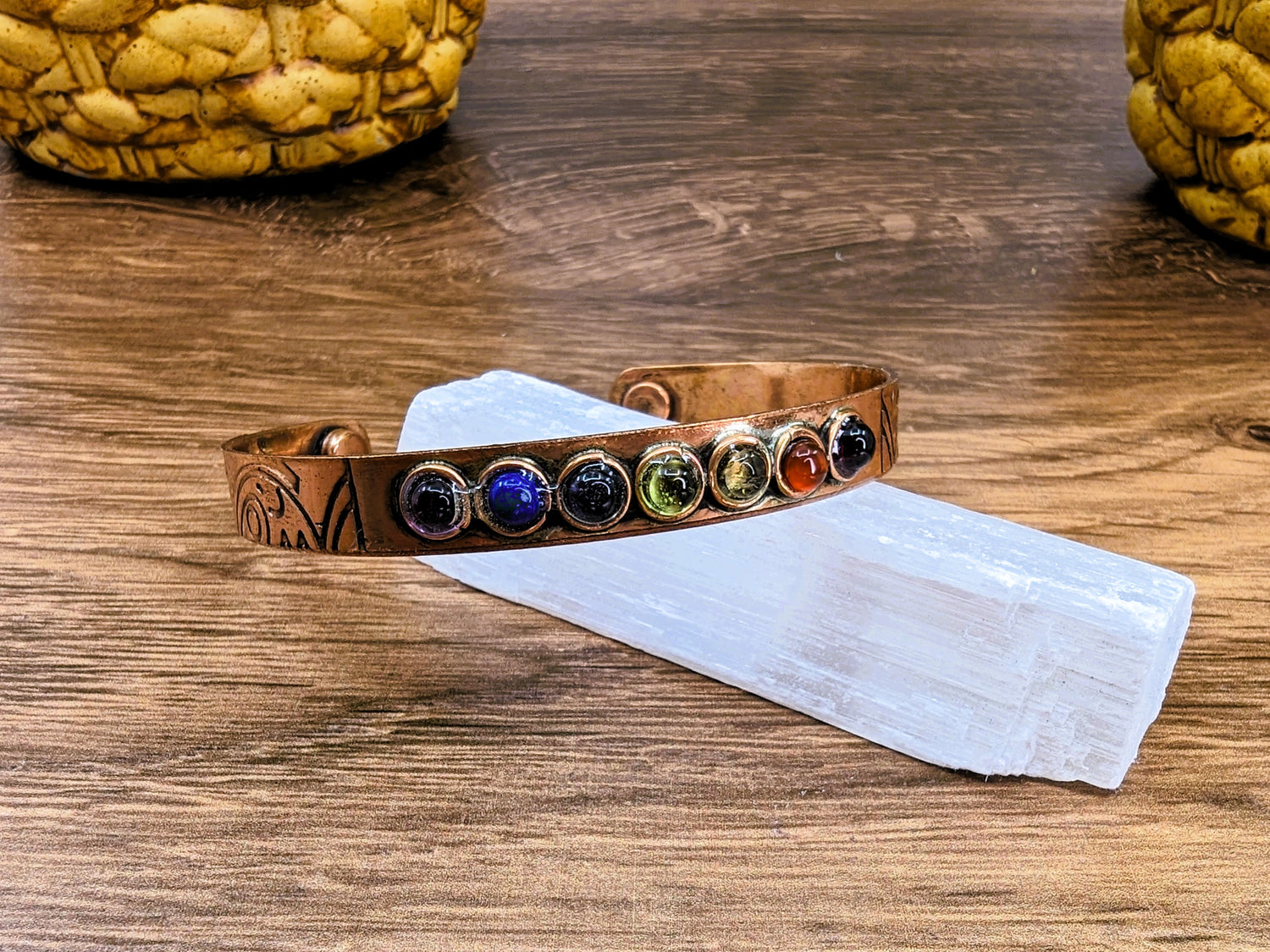 Copper Chakra Bracelet - Morganite Gems