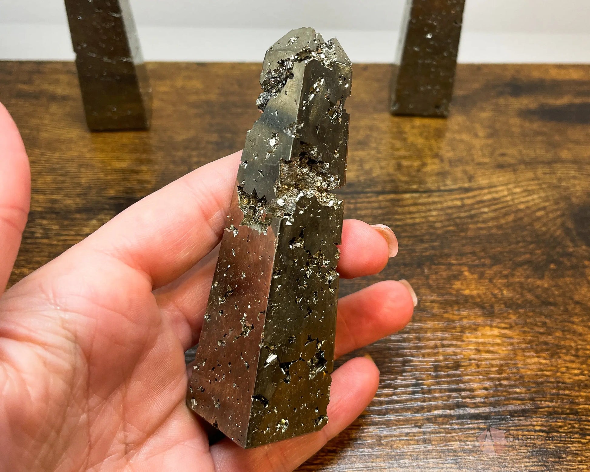 Pyrite Tower Obelisk Point - Morganite Gems