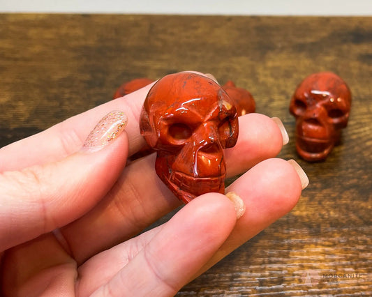 Red Jasper Skull Carving - Morganite Gems