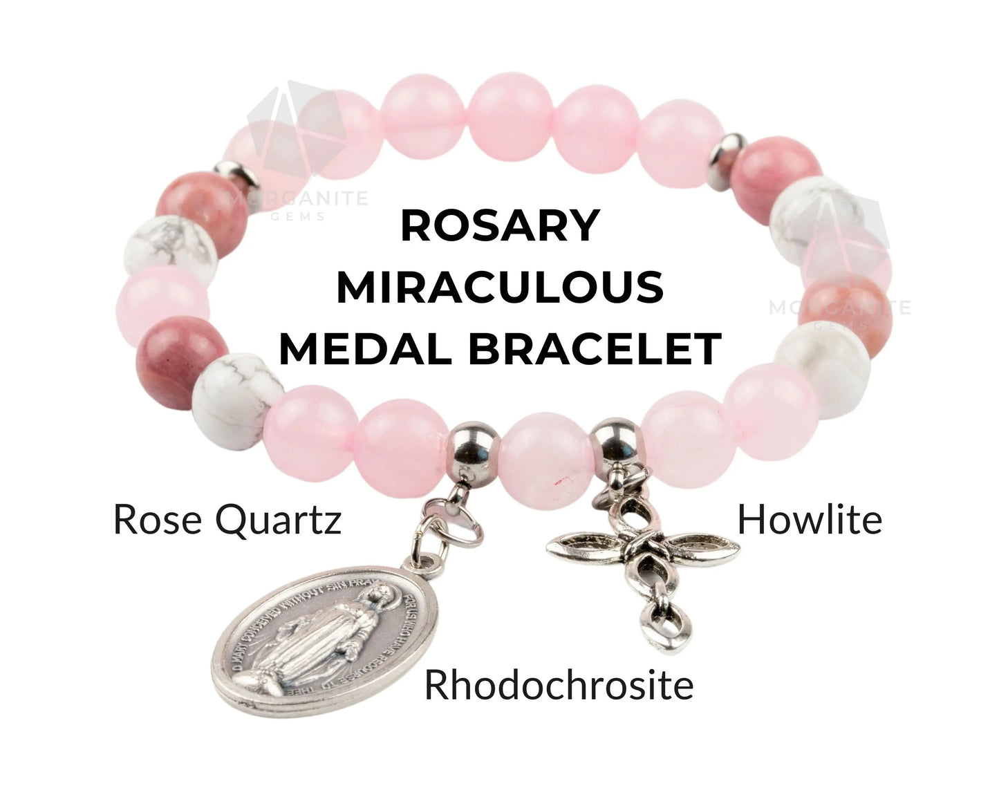 Rosary Bracelet - Morganite Gems