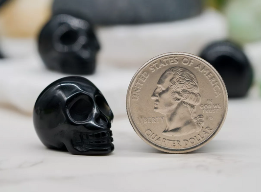 Black Obsidian Skull - Morganite Gems