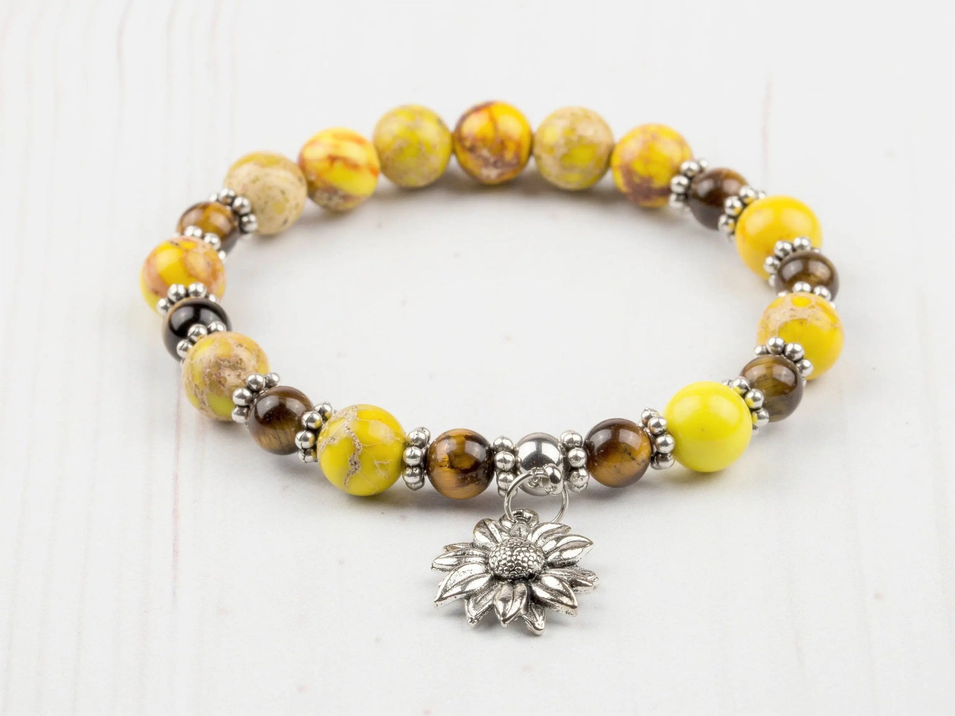 Sunflower Bracelet | Sunflower Charm Jewelry | Laughter Bracelet | Happiness Bracelet | Energy Bracelet | Bracelet for Joy | Sunflower Jewel