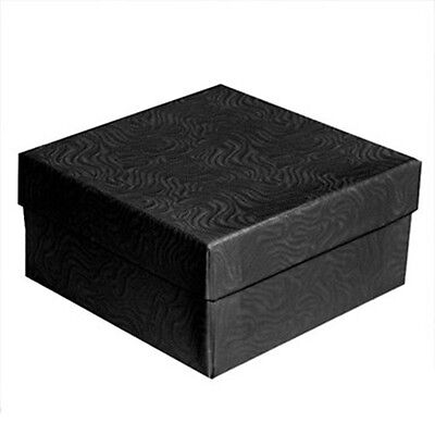 Black Swirl Cotton Filled Jewelry Packaging Gift Boxes 3 1/2" x 3 1/2" x 2"