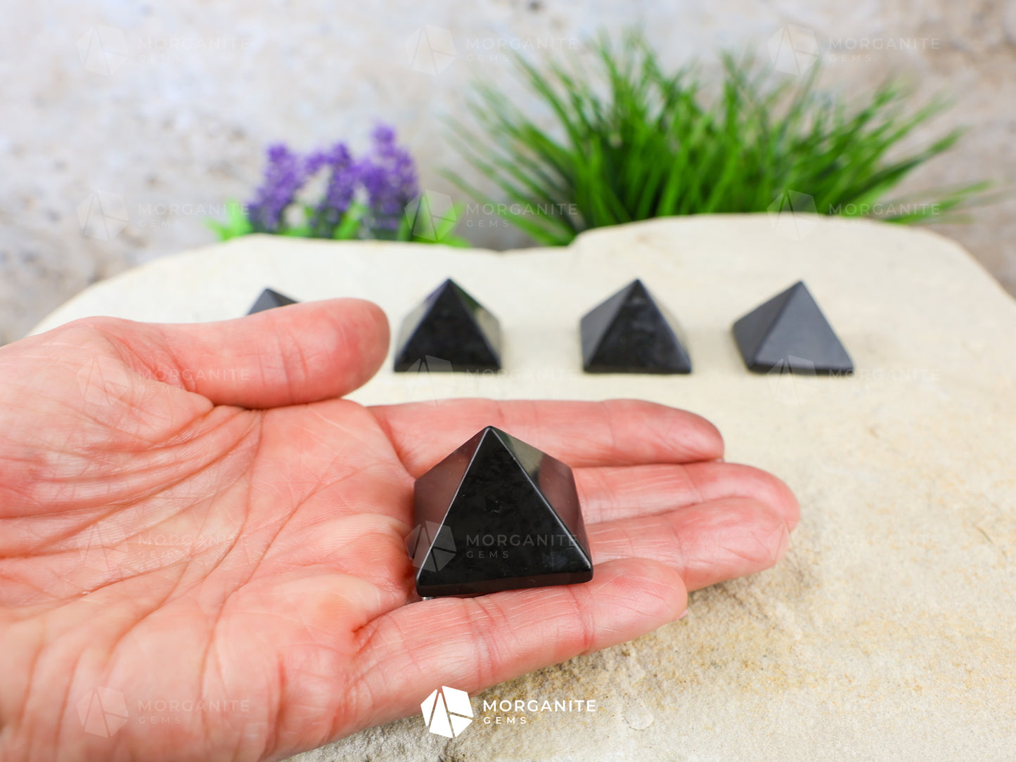 Shungite Pyramid - Morganite Gems