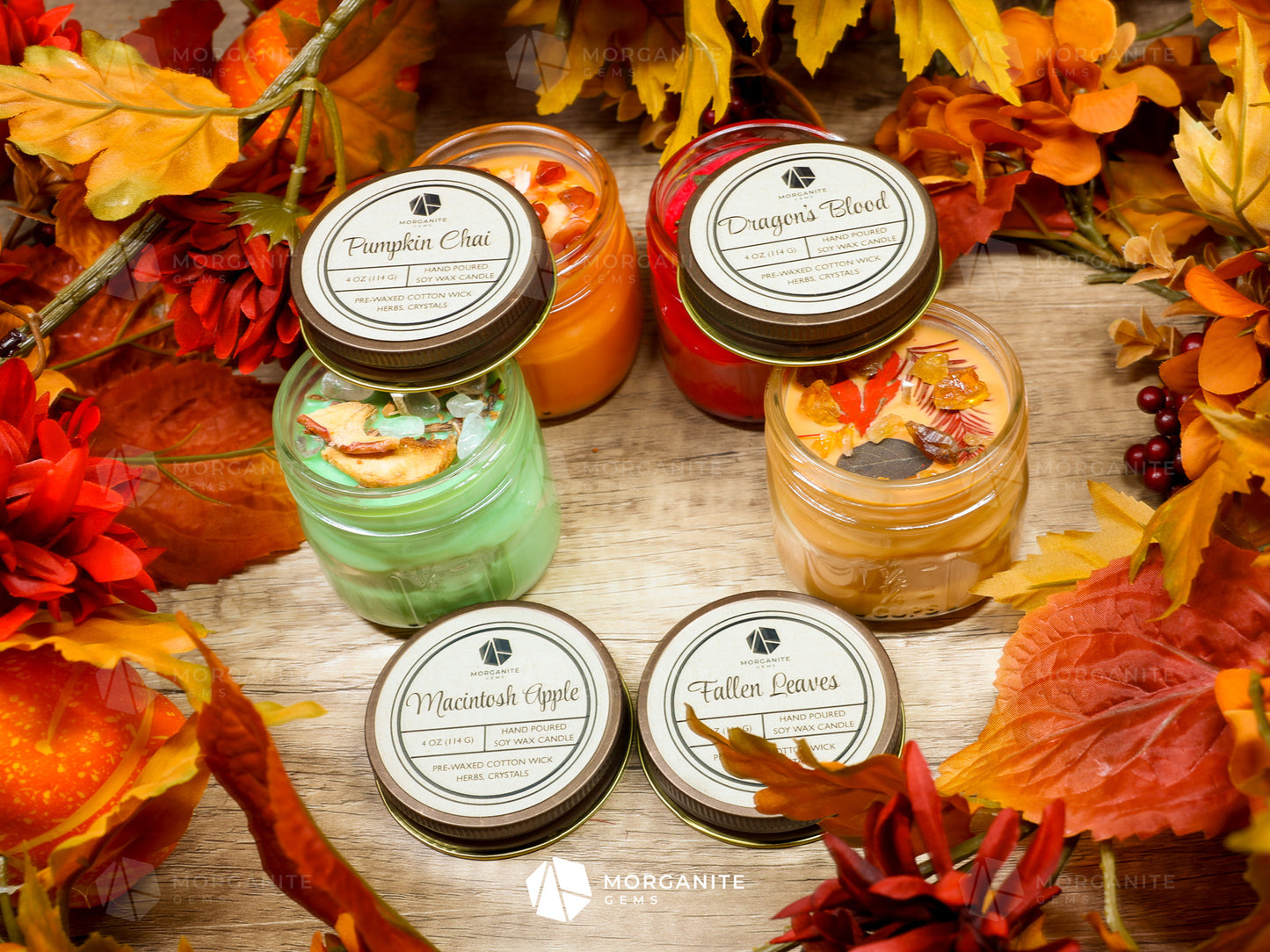 Candles for Autumn or Samhain - Morganite Gems