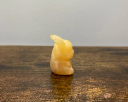 Yellow Calcite Pikachu-Inspired Crystal Figurine – Hand-Carved Pokémon Collectible - Morganite Gems