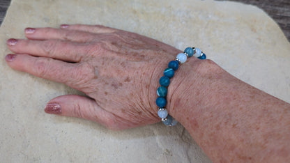 Blue Stripe Agate Bracelet