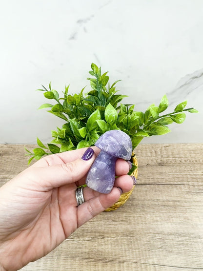 Amethyst Mushroom Carving – Matte Polished Finish for Spiritual Clarity and Protection