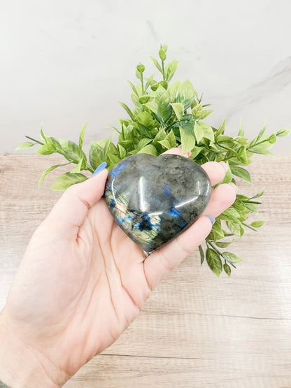 Labradorite Hearts in Various Sizes