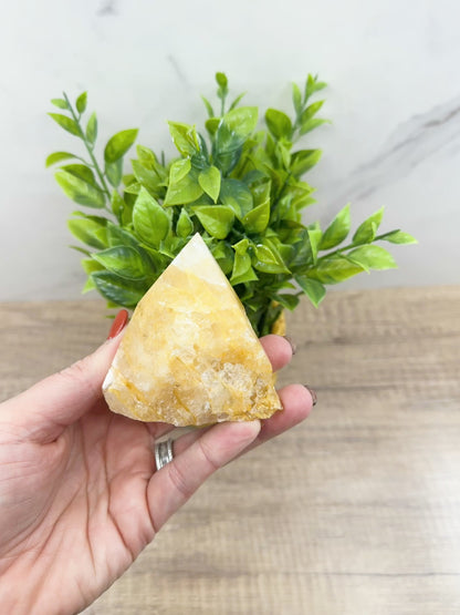 Golden Healer Half Rough Cut Base Point – Natural Healing Crystal for Energy Amplification & Spiritual Healing