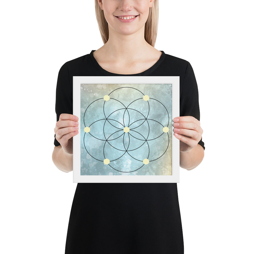 Framed Abundance Crystal Grid for Manifestation and Healing Practices