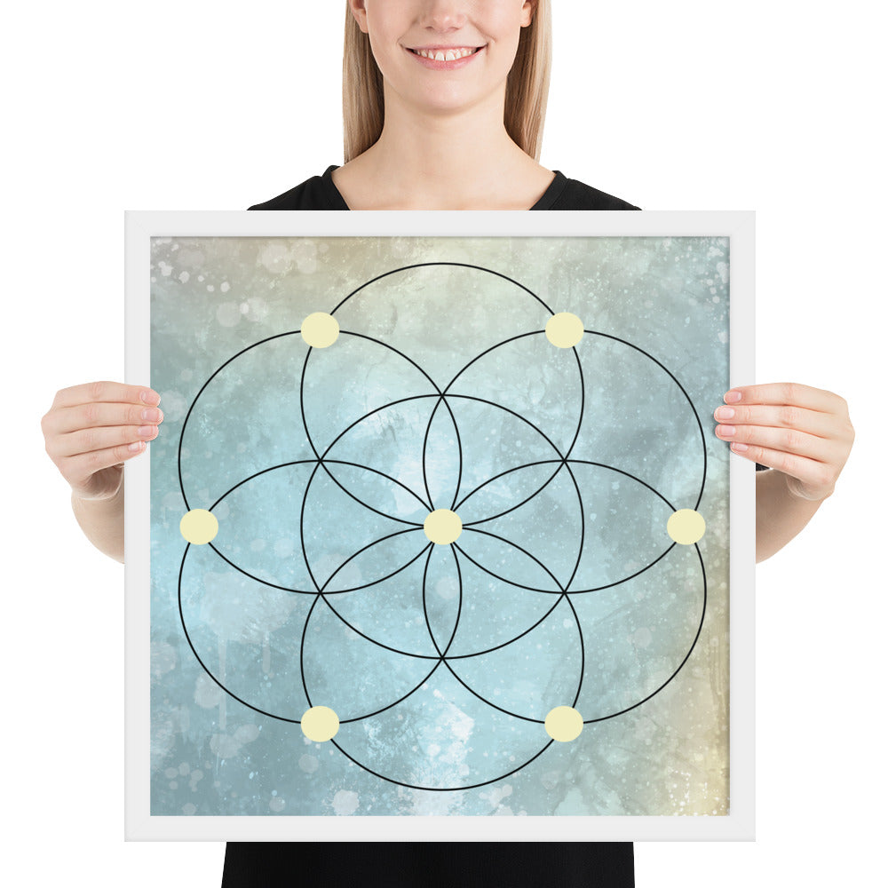 Framed Abundance Crystal Grid for Manifestation and Healing Practices