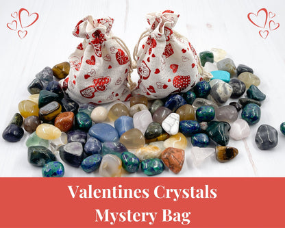 Valentines Mystery Crystal Bag | Valentines Mixed Tumbled Crystal Bag | Large Mixed Tumbled Crystals | Valentines Crystals