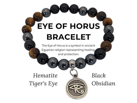 Eye of Horus Bracelet | Protection Bracelet | Triple Protection Bracelet | Grounding Bracelet | Bracelet for Protection | Bracelet for Men