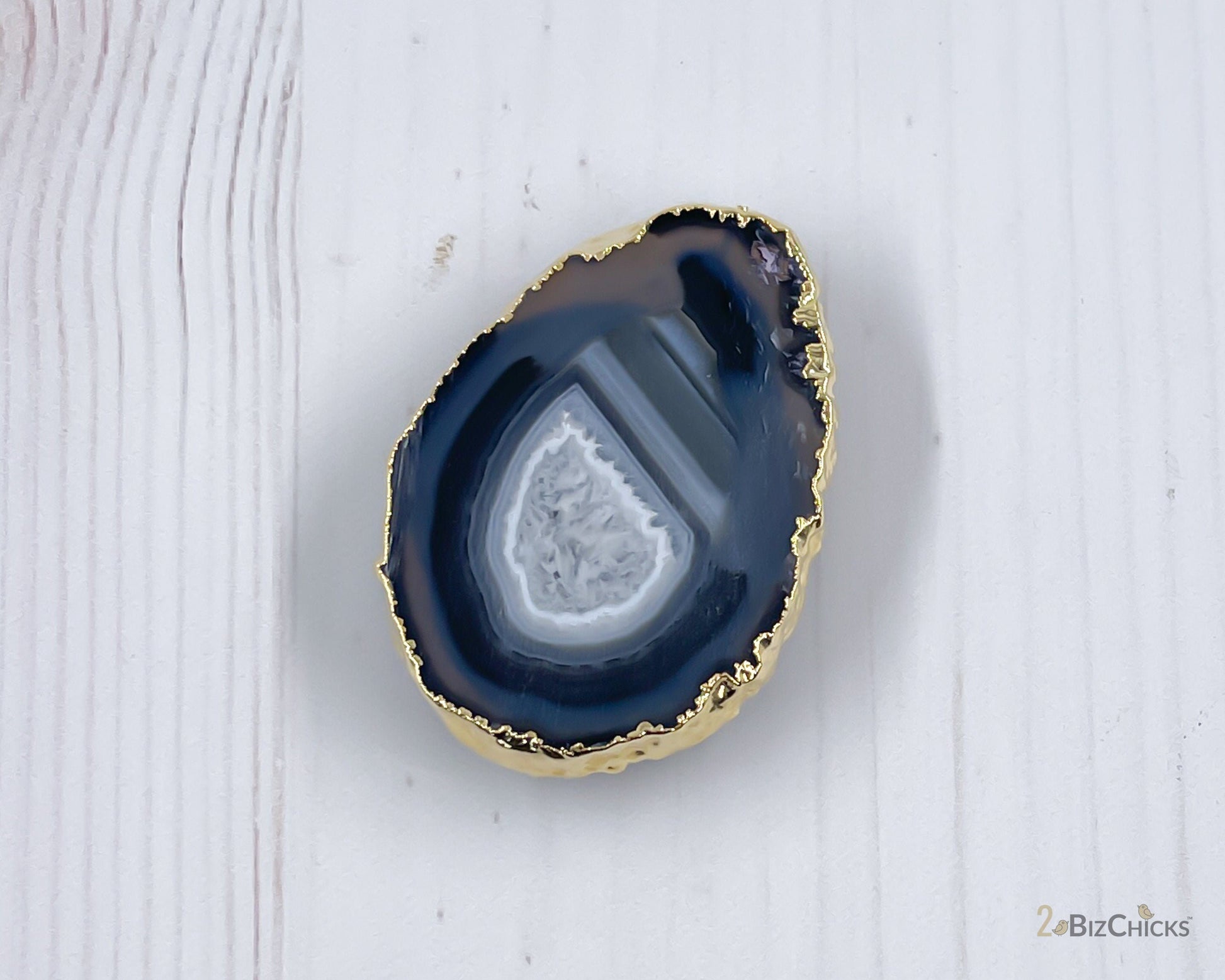 Gold Plated Agate Phone Grip
