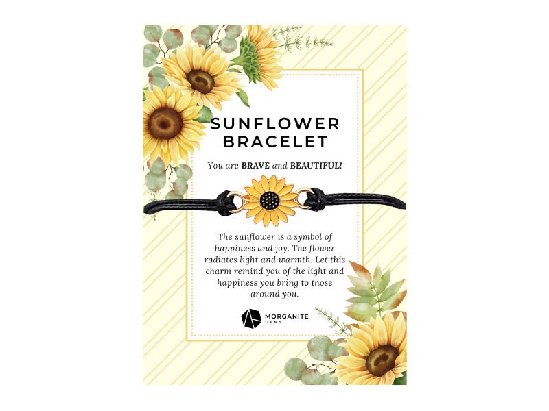 Sunflower Bracelet | Friendship Bracelet | Boho Adjustable Bracelet | Best Friend Bracelet | Long Distance | Sunflower Gift